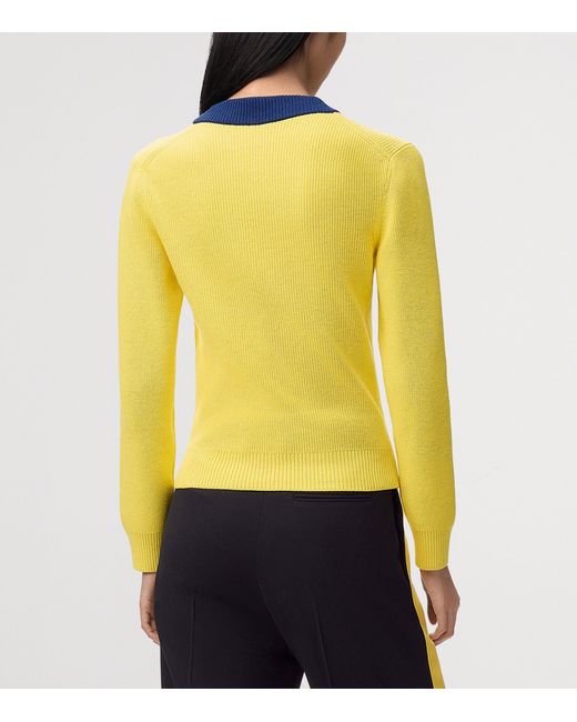 Loewe Yellow Cotton-Wool V-Neck Sweater