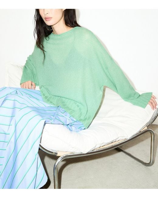 MAX&Co. Green Wool-Blend Boat-Neck Sweater