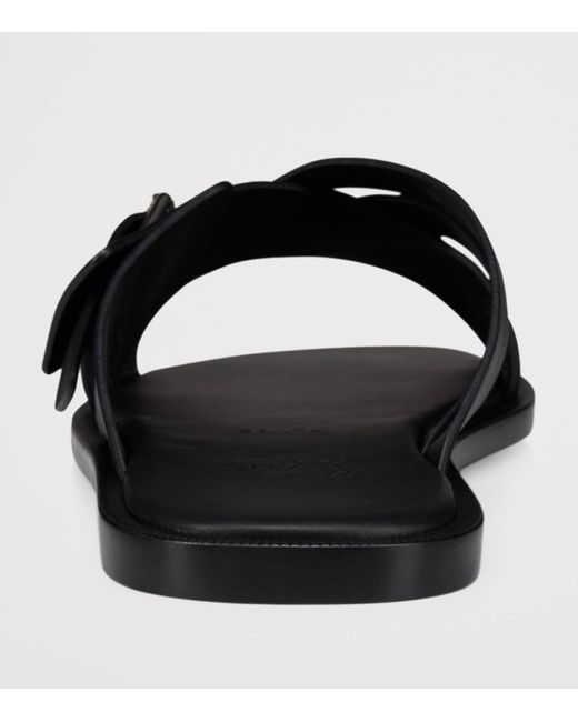 Christian Louboutin Black Emircross Leather Sandals for men
