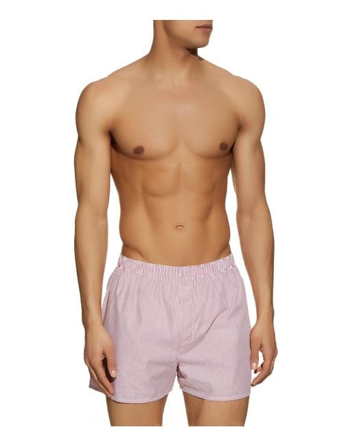Sunspel Pink Mini Check Boxers for men