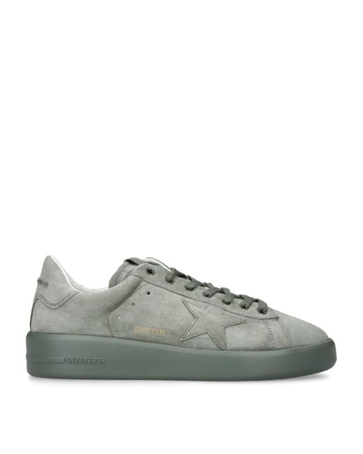 Golden Goose Deluxe Brand Green Suede Low-Top Purestar Sneakers for men