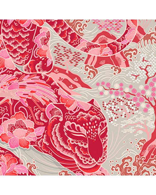 Cartier Pink Silk Panther Garden Scarf