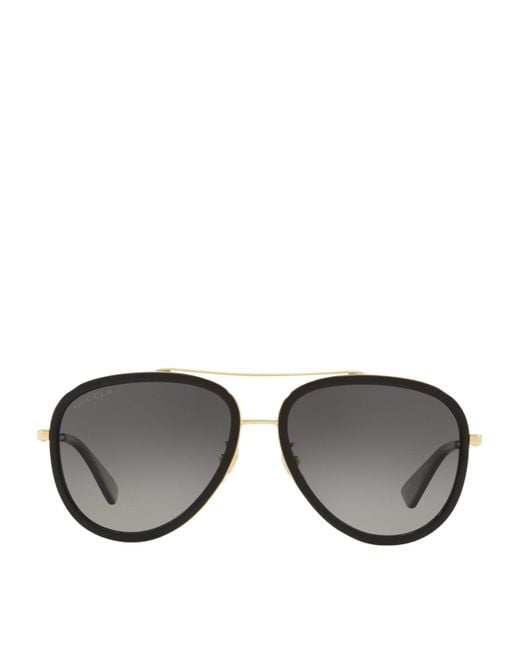Gucci Gray Tinted Aviator Sunglasses