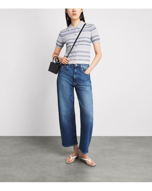 Rag & Bone White Cotton-Blend Stripe Karina Cardigan