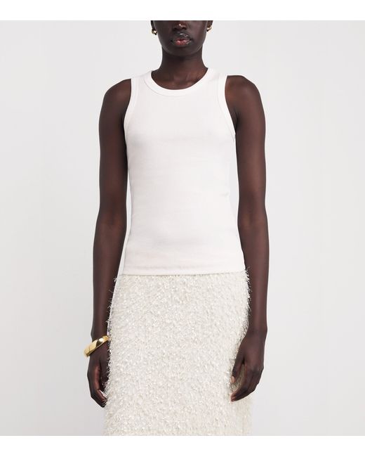 Joseph White Stretch-Cotton Yeux Tank Top