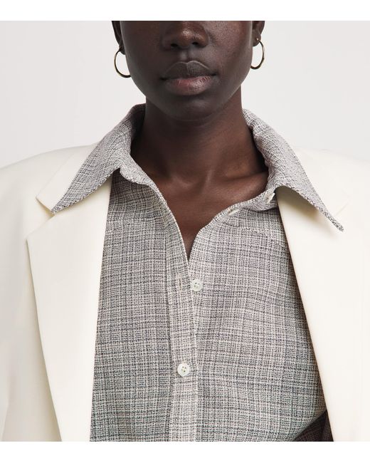 BITE STUDIOS Gray Wool Shield Shirt