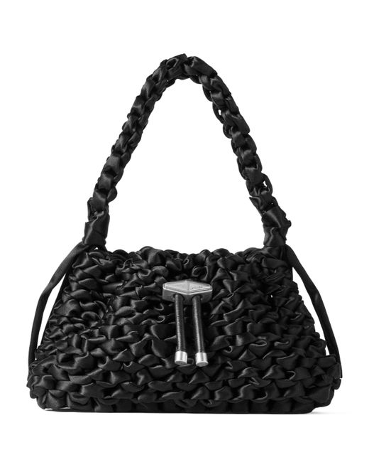 Jimmy Choo Black Smalll Satin Cinch Shoulder Bag