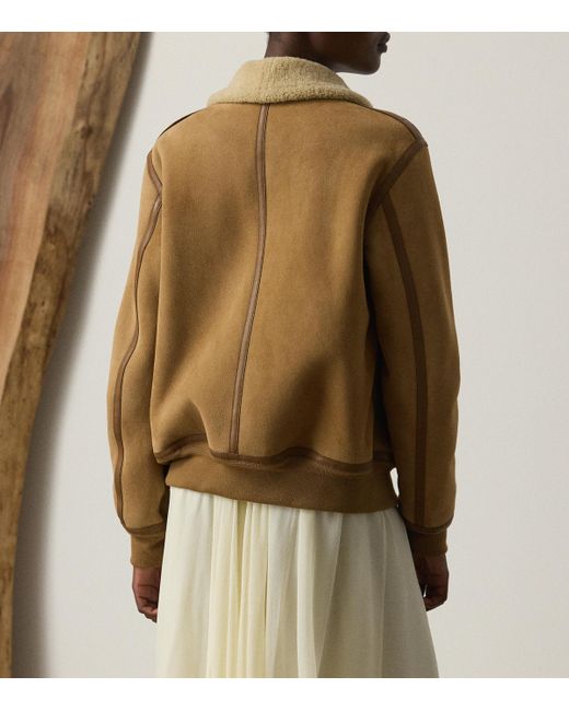 Ralph Lauren Brown Shearling Bomber Jacket