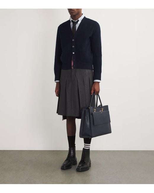 Thom Browne Black Leather Commando Boots for men