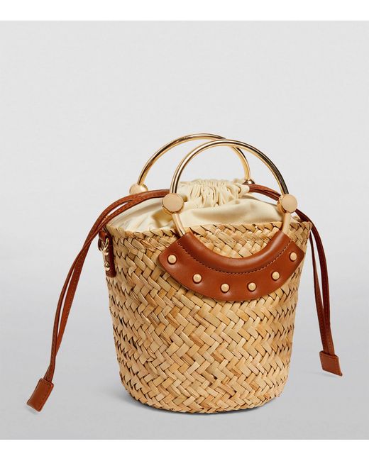 Claudie Pierlot Mini Straw Basket Bag in Metallic | Lyst
