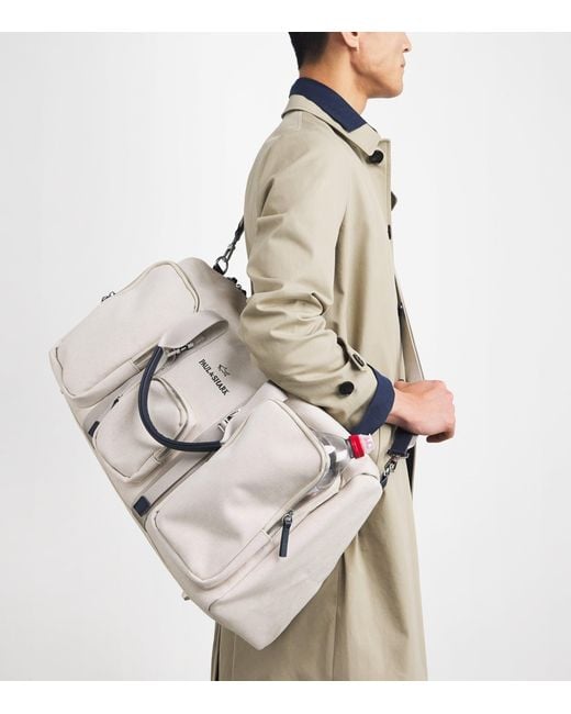 Paul & Shark White Cotton-Blend Canvas Duffle Bag for men