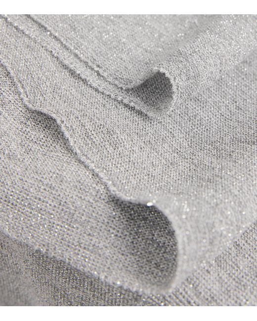 D.exterior Gray Cotton-Blend Longline Cardigan