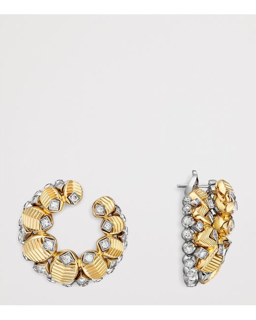 Cartier Metallic And Diamond Grain De Café Earrings