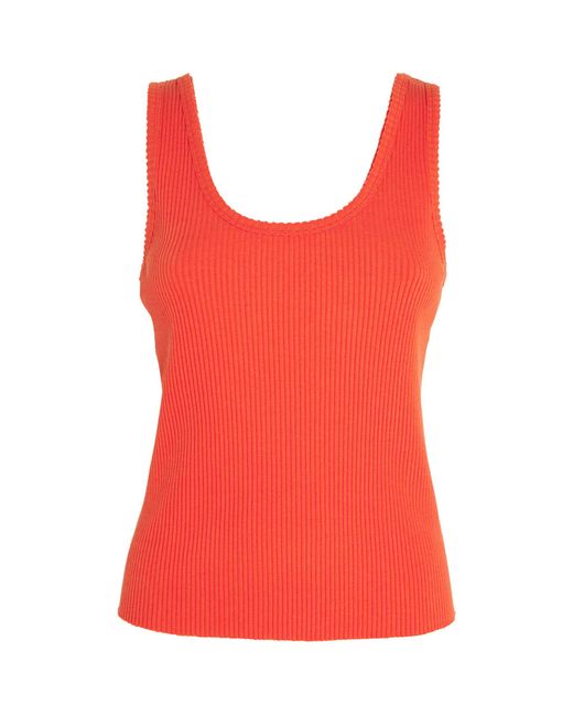 Vince Red Raw-edge Tank Top