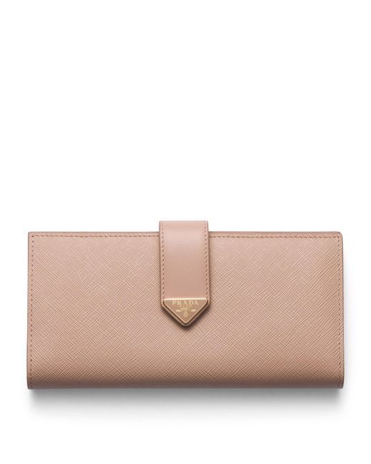 Prada Natural Large Saffiano Leather Bifold Wallet