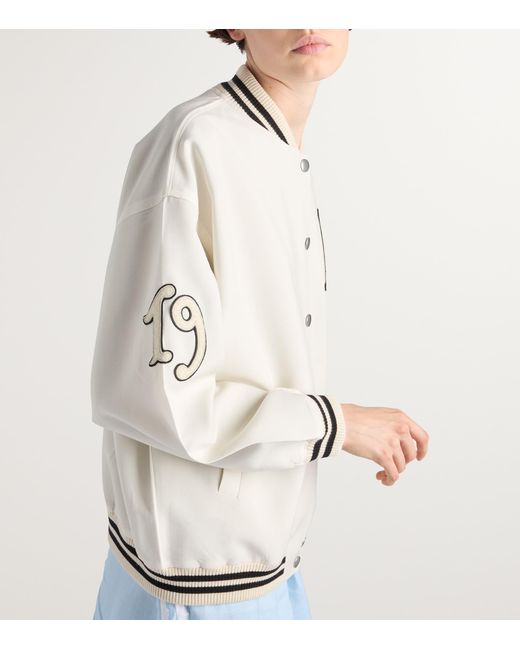 Prada White Mohair-Wool Bomber Jacket