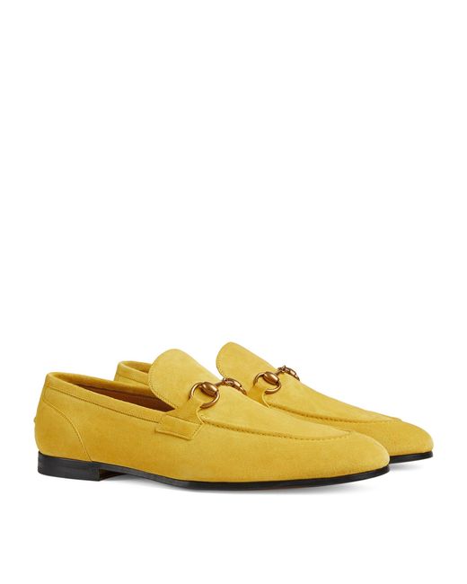 Gucci Yellow Suede Jordaan Loafers