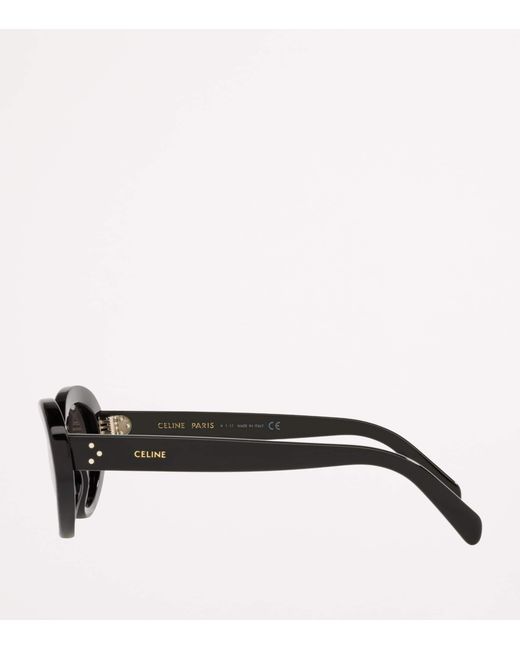 Céline Black Acetate Cat Eye 3 Dots Sunglasses