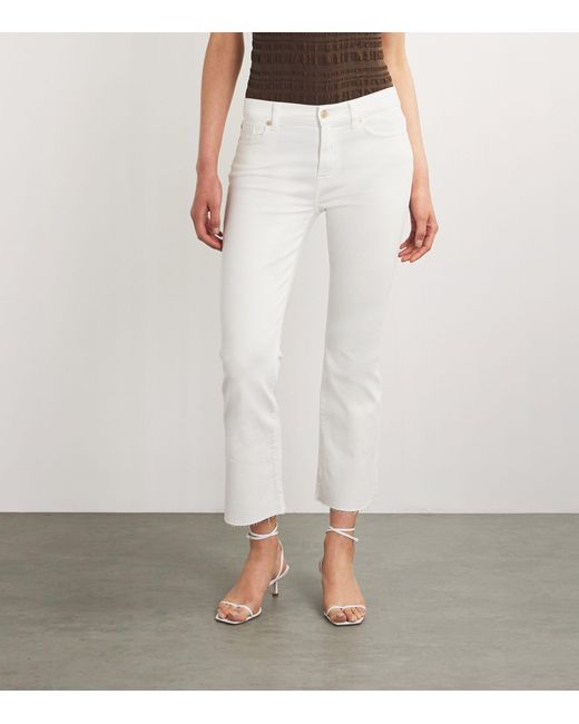 7 For All Mankind White Daisy Bootcut Jeans