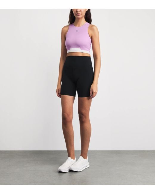 On Shoes Purple Train 2-In-1 Crop Top