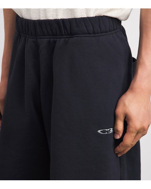 Cole Buxton Blue Cotton Jersey Sweatshorts for men