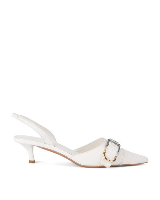 Givenchy White Voyou Slingback Heels 45