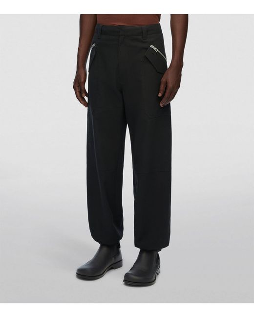 Loewe Black Cotton Cargo Trousers for men