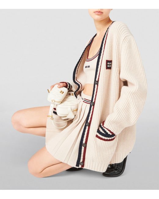 Miu Miu Natural Cashmere Knitted Cardigan