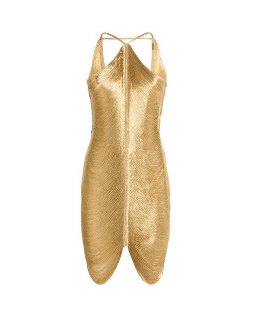 Cult Gaia Metallic Fringed Mara Mini Dress