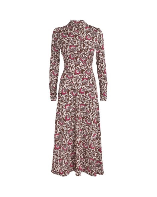 ME+EM Purple Jersey Printed Maxi Dress
