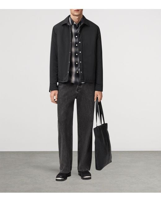 AllSaints Black Longhaul Shacket for men