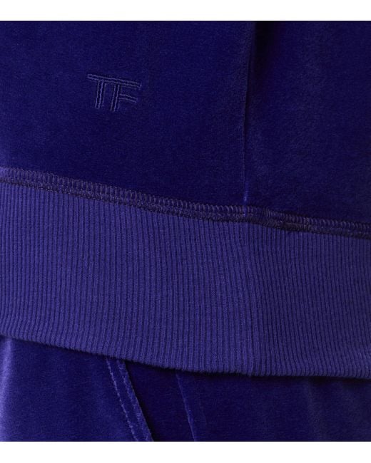 Tom Ford Purple Velour Hoodie for men
