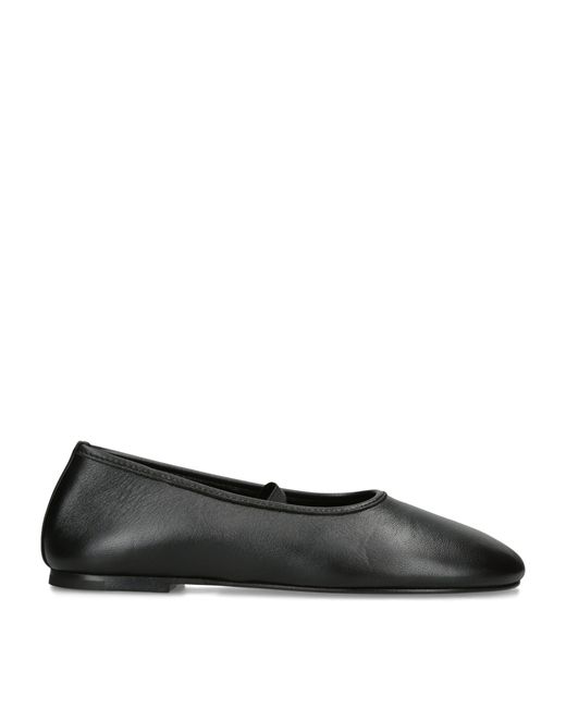 Dear Frances Black Leather Balla Ballet Flats