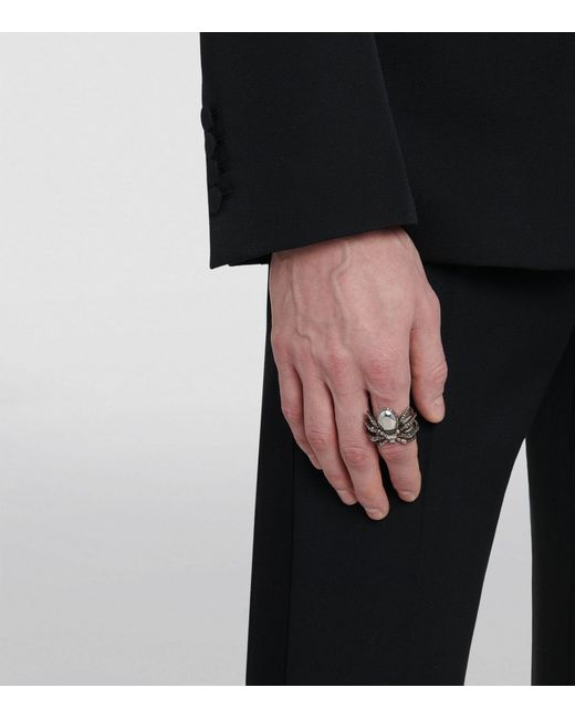 Alexander McQueen Black Spider Ring for men