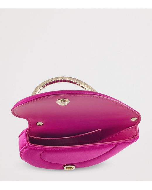 BVLGARI Pink Mini Leather Serpenti Cuoricino Top-Handle Bag