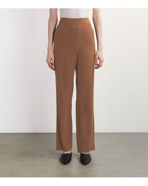 Joseph Brown Silk Tova Straight Trousers