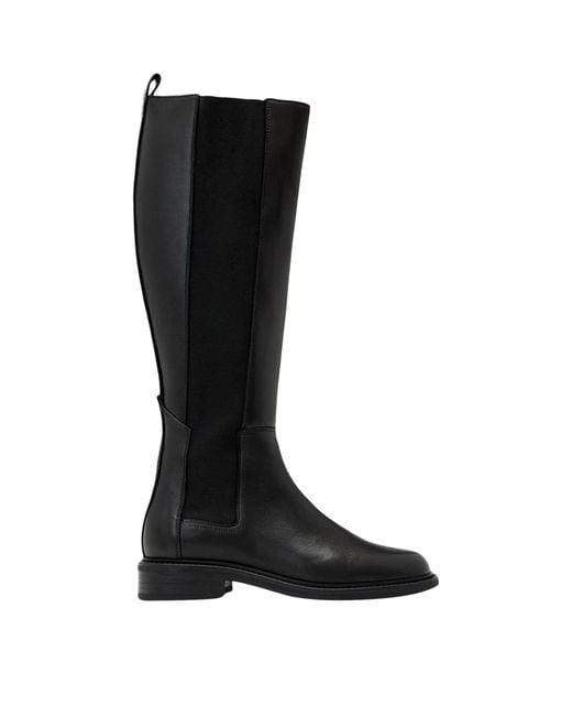 AllSaints Black Leather Bales Boots