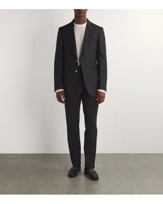 Tom Ford Black Wool-Mohair Blazer for men