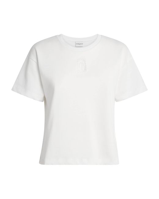 Claudie Pierlot White Cotton Tulle Logo T-Shirt