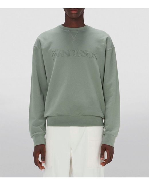 J.W. Anderson Green Embroidered Logo Sweatshirt for men