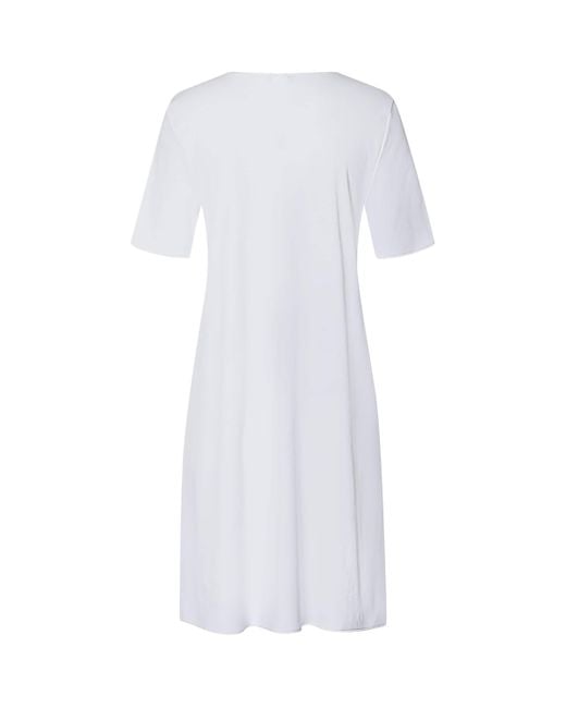 Hanro White Short-Sleeve Cotton Silk Nightdress