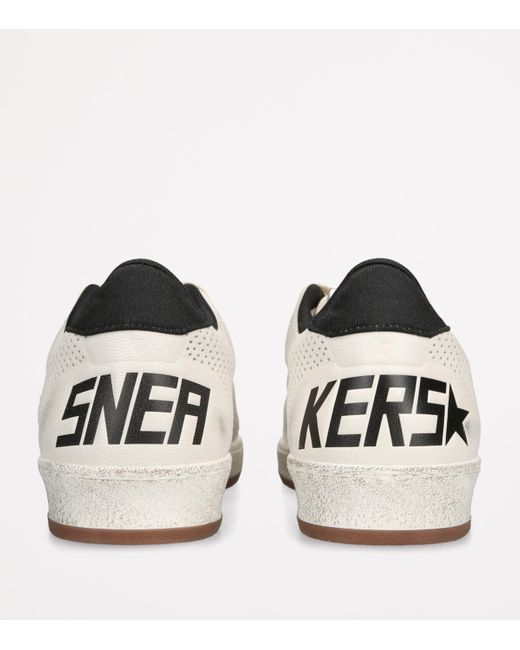 Golden Goose Deluxe Brand White Leather Ball Star Low-Top Sneakers for men