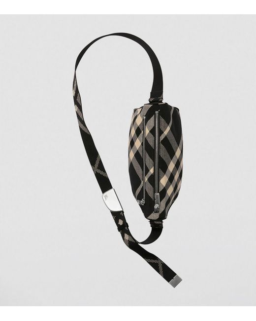 Burberry Black Small Check Shield Cross-body Bag for men