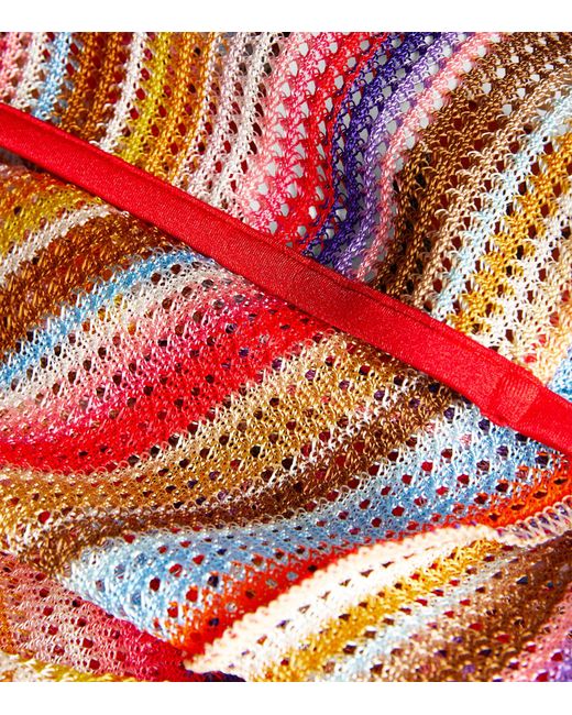 Missoni Orange Crochet Striped Trousers