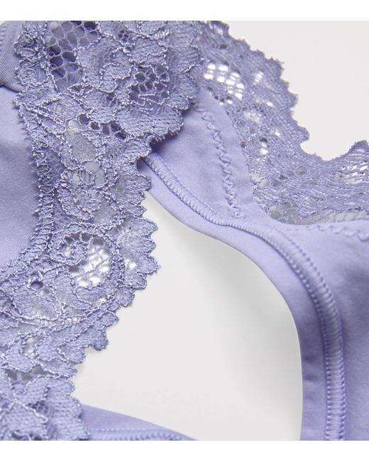 Skims Purple Lace-Trim Fits Everybody Dipped Thong