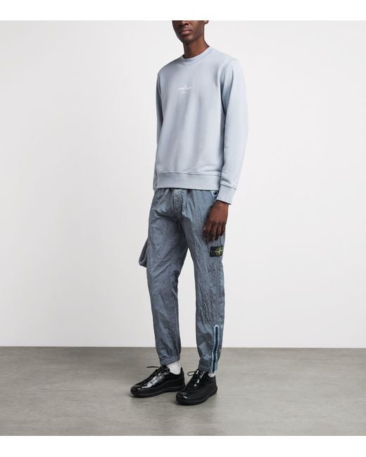 Stone Island Blue Metal Nylon Track Pants for men