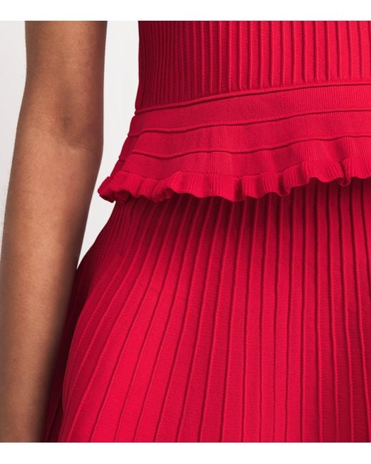Maje Red Ruffled Crop Top