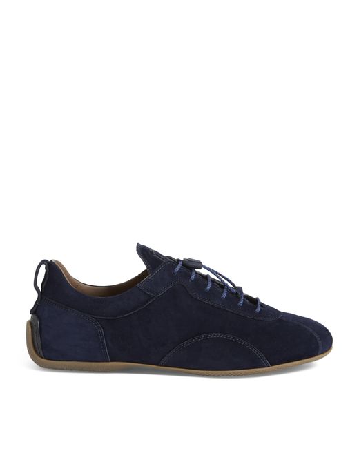 Dunhill Blue Suede Automotive Davies Sneakers for men