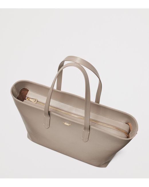Aspinal Natural Leather East West Tote Bag
