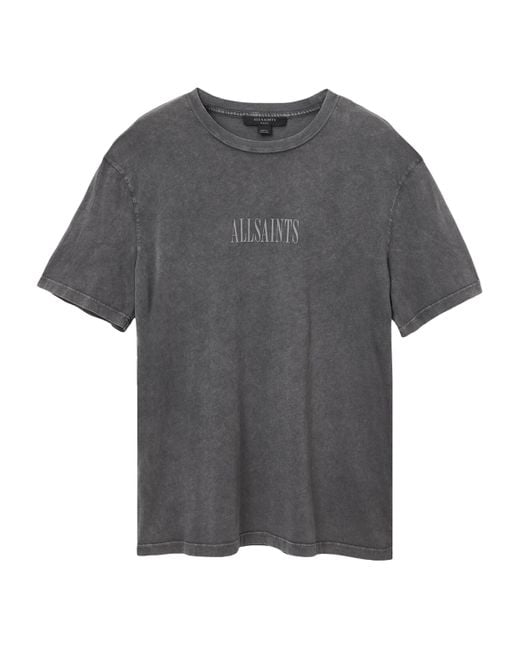 AllSaints Gray Organic Cotton Wings T-Shirt